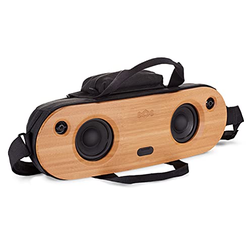 House of Marley Bag of Riddim 2, Bluetooth-Lautsprecher aus nachhaltigem Bambus, tragbare kabellose Box mit integrierter Powerbank und Stereo Sound, Aux-In -10 Stunden Musikgenuss mit einer Ladung