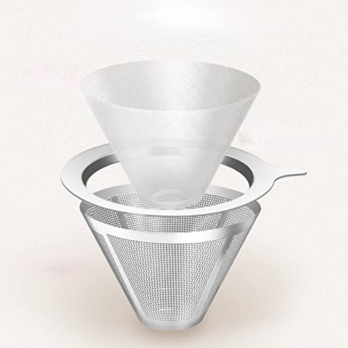 DYLYMX Permanenter Kaffeefilter Wiederverwendbare Handfilter aus Edelstahl ideal für Filterkaffee, Kaffeefilter Doppelschicht