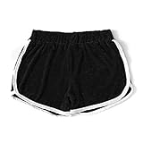 Bequeme weiche Frauen Samt Shorts Sexy Damen High Waist Bodycon Workout Einfarbige Sommer Skinny Shorts für Frauen schwarz, S. Uniquelove