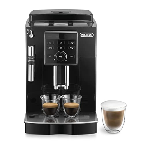 De'Longhi ECAM 25.120.B Kaffeevollautomat mit Profi-Milchaufschäumdüse für Cappuccino, mit Espresso- und Kaffee Direktwahltasten und Drehregler, 2-Tassen-Funktion, Großer 1,8 Liter Wassertank, Schwarz