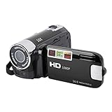 Handheld-Video-Camcorder, 1080P 16 MP DV-Kamera, 2,7-Zoll-TFT-drehbarer Bildschirm, 16-Fach Vlogging-Video für Kinder, Digitalzoom mit USB-Kabel, Schwarzer -DV-Player (Schwarz)