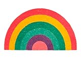 FISURA - Fußmatte außen Regenbogen aus Kokosnuss mit Rutschfester PVC-Rückseite. Lustige Welcome Fußmatte. Handbemalt. Größe: 70 cm x 40 cm. Farben: rosa, lila, blau, grün, gelb und rot.