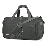 WANDF Reisetasche 40L mit Schuhfach Faltbare Weekender-Reisetasche Handgepäck für Männer Frauen (Grau)