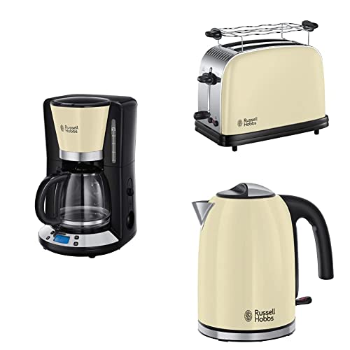 Russell Hobbs Colours Plus+ Frühstückset Toaster, Wasserkocher und Kaffeemaschine C. Cream