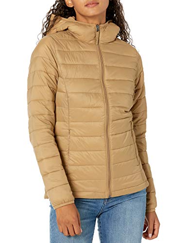 Amazon Essentials Lightweight Water-resistant Packable Hooded Puffer Jacket down-alternative-outerwear-coats, Kamelbraun, M