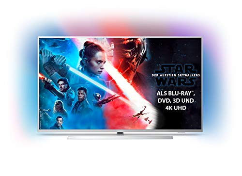 Philips Ambilight 55PUS7304/12 Fernseher 139 cm (55 Zoll) Smart TV (4K, LED TV, HDR 10+, Android TV, Google Assistant, Alexa kompatibel, Dolby Atmos) Hellsilber [Modelljahr 2019]
