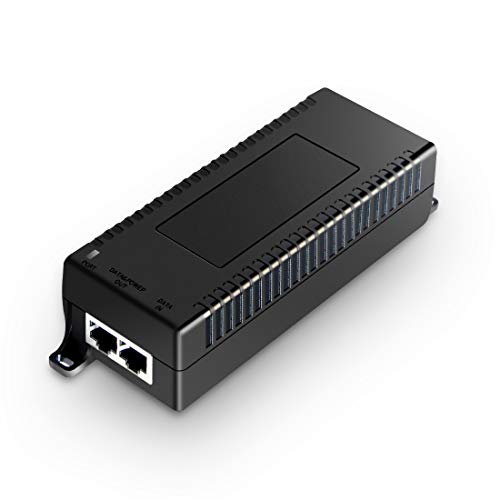 Gigabit PoE+ Injektor, 802.3af Max. 30W, 10/100/1000 Mbit/s, Plug & Play, Desktop/Wandhalterung, Entfernung bis zu 100Meter (328 Fuß)