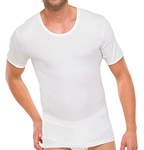 Schiesser 2 Stück (Doppelpack) Herren 1/2 Arm Unterhemd Doppelripp - Weiß: Größe: L
