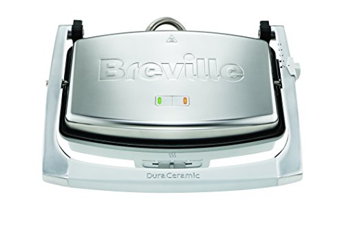 Breville DuraCeramic Sandwich/Panini-Toaster | Sandwichmaker im Café-Stil für 2 Scheiben | Edelstahl [VST071X]