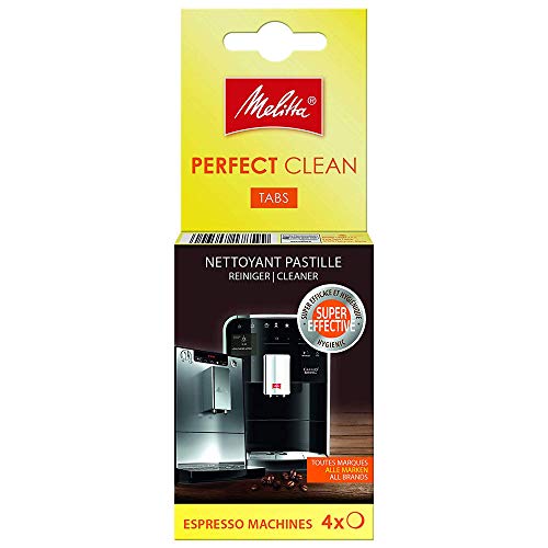 Melitta 178599 Perfect Clean Reinigungstabs für Kaffeevollautomaten und Espressomaschinen | 4 Tabs | gründlich und schonend