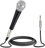 Pyle Karaoke Mikrofon - Gesangsmikrofon, microphone, Dynamisches Mikrofon mit Beweglicher Spule, Unidirektionale Nierencharakteristik, 4,5 Meter langem XLR-auf-6,35mm-Audiokabel für Karaoke Box