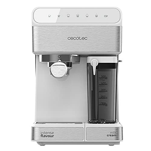 Cecotec Kaffemaschine Power Instant-ccino 20 Touch. 1350 W, Siebträger, 20 bar Druck, 1'4 L Wassertank, Thermoblock, Milchbehälter, Touch-Bedienung