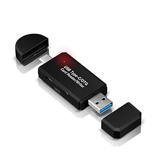 ERVENIL 3.0 USB-Typ C Kartenlesegerät, SD/Micro SD Kartenleser Speicherkartenleser mit Micro USB OTG, USB 3.0 Adapter für Samsung, Huawei, Android Smartphone, MacBook und PC Laptop