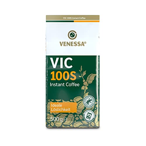 Venessa VIC 100S UTZ-zertifizierter Instant Kaffee 2er Pack, 2 x 500 g, Premium Kaffee für Kaffeeautomaten, Kaffeespezialität, schonend geröstet, gefriergetrocknet