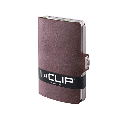 I-CLIP Original Silver Soft Touch Brown, Geldbörse, Kartenetui, Wallet