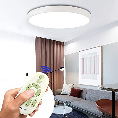 COOSNUG 60W Modern LED Deckenleuchte Dimmbar Weiß Rund Deckenlampe Flur Wohnzimmer Lampe Schlafzimmer Küche Energie Sparen Licht Wandleuchte [Energieklasse A++]