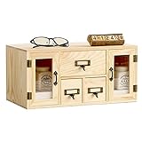Desktop Aufbewahrungsbox Aus Massivholz Schubladenschrank Büro Desktop Aufbewahrungsbox Mit Tür Kosmetikregal Für Hautpflegeprodukte (Color : Wood Color, Size : 40×19×19cm)
