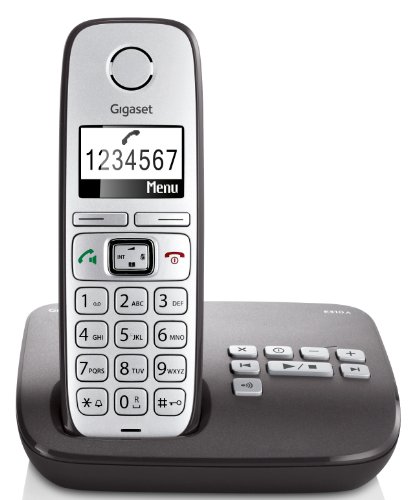 Gigaset E310A Telefon - Schnurlostelefon / Mobilteil - Grafik Display - Grosse Tasten Telefon - Anrufbeantworter - Freisprechfunktion - Analog Telefon - Anthrazit