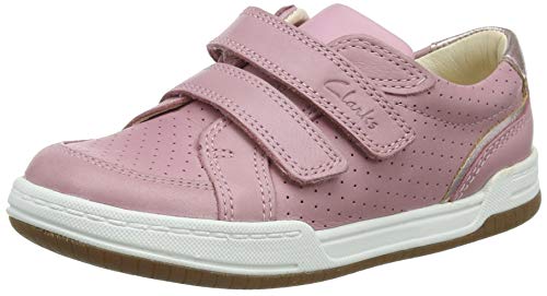 Clarks Mädchen Fawn Solo T Sneaker, Light Pink Leather, 23 EU