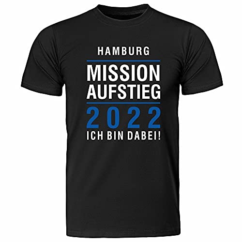 T-Shirt Hamburg | Mission Aufstieg 2021 | Ich Bin Dabei | Fanartikel - qualitativ hochwertig Bedruckt (M)