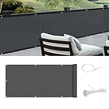 Cool Area Balkon Sichtschutz HDPE UV-Schutz Leicht Transparent ,Balkonverkleidung mit Kabelbinder, 90x500cm, Graphit