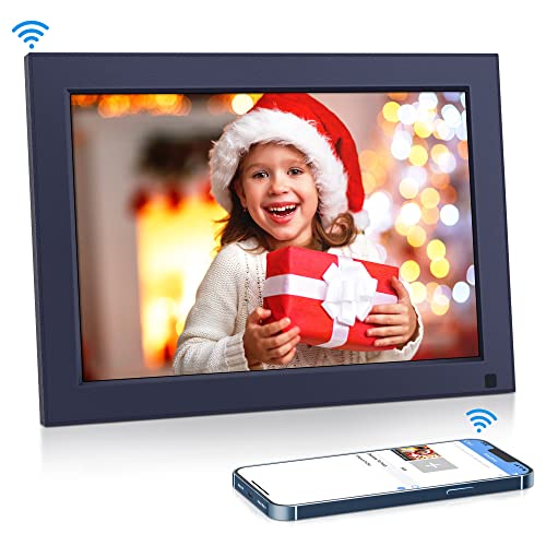 MUSCCCM Digitaler Bilderrahmen 10.1 Zoll 5G-WLAN, 32GB Speicher, Elektronischer Bilderrahmen mit IPS-HD-Touchscreen, Energieeffizienter Bewegungssensor, Automatische Bilddrehung, Perfekt für Familie