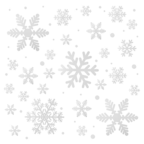 Sinwind 162 Schneeflocken Fensterbild, Fensterbilder Weihnachten Selbstklebend, Winter-deko Weinachts Dekoration, Weihnachten Fenstersticker, Winter Deko Weihnachtsdeko