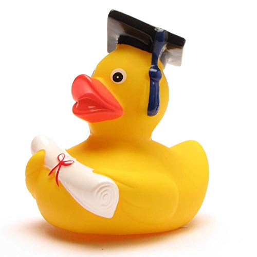 Duckshop I lustige Akademiker Badeente mit Diplom - Quietscheentchen mit Doktorhut - Geschenk bei Prüfungen Abschlussfeier Uni Universität Hochschule