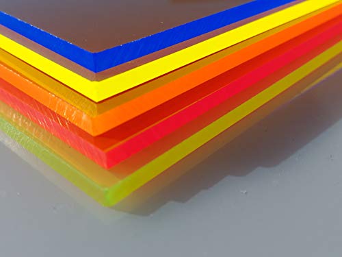 Platte Acrylglas GS, 500 x 500 x 3 mm, Fluoreszierend orange Zuschnitt alt-intech®