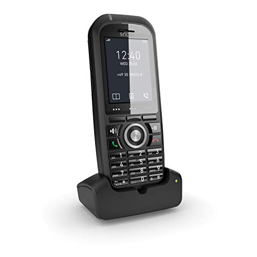 Snom M70 IP DECT Robustes Mobilteil EU / USA, VoIP, SIP, Bluetooth, HD, Alarmschlüssel, Vibration, Perfekt für den Außenbereich, Stürze von bis zu 2 Metern, Schwarz, 00004423
