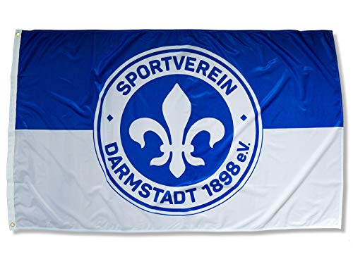 Sportverein Darmstadt 98 Fahne - Hissfahne Schwenkfahne Flagge mit Ösen - 150x90cm - Original Lizenzprodukt