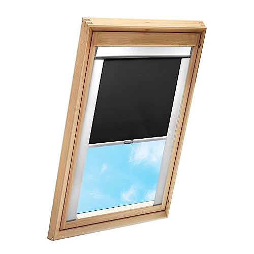 LZQ Dachfenster Verdunkelungsrollo Schwarz Thermo Sonnenschutz Fenstersysteme Dachfenster Verschiedene Größen Fenstertypen : GGL, GPL, GHL, GTL, GXL (206, Schwarz)