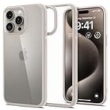 Spigen für iPhone 15 Pro Ultra Hybrid Hülle [Anti-Yellowing] Case Handyhülle Schutzhülle Cover Transparent Durchsichtig Dünn Slim -Natural Titanium