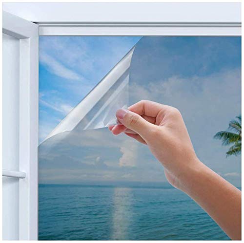 Linarun Spiegelfolie Selbstklebend Fenster Sonnenschutzfolie Sichtschutz Wärmeisolierung Dachfenster innen oder außen UV-Schutz für Büro und Haus Silber (Silber, 40x200cm)