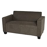 Mendler 2er Sofa Couch Lyon Loungesofa Stoff/Textil - braun