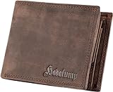 hodalump Echt-Leder Geldbörse • Premium Geldbeutel für Damen und Herren mit RFID-Schutz • Langlebiges Portmonee mit Münzfach • Komfortable Brieftasche in Braun