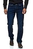 JEEL Herren-Jeans - Regular-Fit Straight-Cut - Stretch - Jeans-Hose Basic Washed 01-Navy 34W / 32L