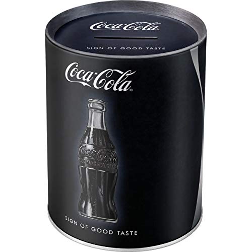 Nostalgic-Art Retro Spardose, Coca-Cola – Sign Of Good Taste – Geschenk-Idee für Coke-Fans, Sparschwein aus Metall, Vintage Blech-Sparbüchse, 1 l