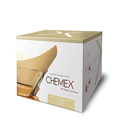 Chemex Natürliche Kaffeefilter, quadratisch, 100 Stück - Exklusive Verpackung (100 Filter pro Packung)