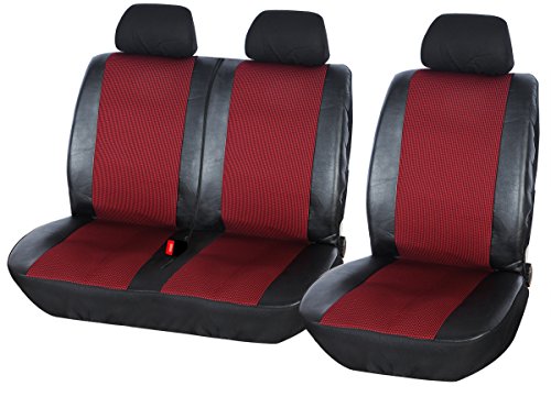 eSituro SCSC0128 universal Sitzbezug Sitzbezüge für Auto Transporter 1+2 Schonbezug Schoner schwarz rot