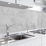 danario Küchenrückwand selbstklebend - matt - Spritzschutz Küche - versteifte PET Folie - 0,37 mm - Beton - Materialmuster
