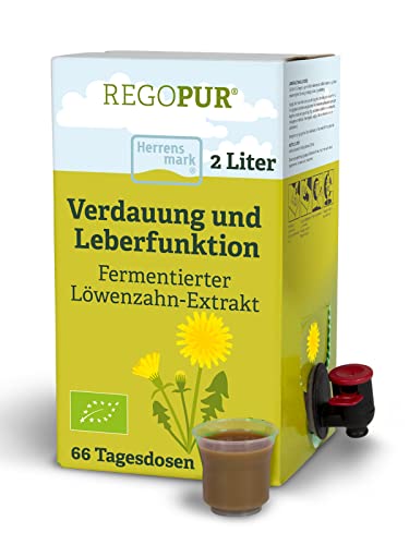 REGOPUR Bio Löwenzahn-Extrakt, 2 Liter I 100% vegan, glutenfrei, fermentiert & ohne Zusätze I Löwenzahn unterstützt die natürliche Verdauung & Leberfunktion I tägl. Nahrungsergänzung oder 3-Monatskur