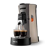 Philips Domestic Appliances Senseo Select CSA240/30 Kaffeepadmaschine - Kaffeestärkewahl Plus, Memo-Funktion, aus recyceltem Plastik, 1450 Watt, 0.9L, 31 x 15.5 x 31 cm, Beige