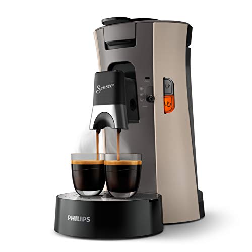 Philips Senseo Select CSA240/30 Kaffeepadmaschine - Kaffeestärkewahl Plus, Memo-Funktion, aus recyceltem Plastik, beige