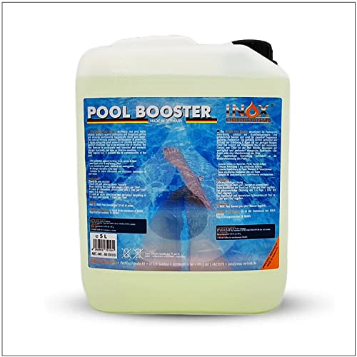 INOX® - Effektiver Pool Booster 5L | Algenvernichter Pool | Flüssiges Algizid für Pool | Desinfizierendes Reinigungsmittel gegen Algen | Hochwirksames Algizid Pool flüssig