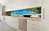 DIMEX Küchenrückwand Folie selbstklebend Strand IM Paradies | Klebefolie - Dekofolie - Spritzschutz für Küche | Premium QUALITÄT - Made in EU | 350 cm x 60 cm