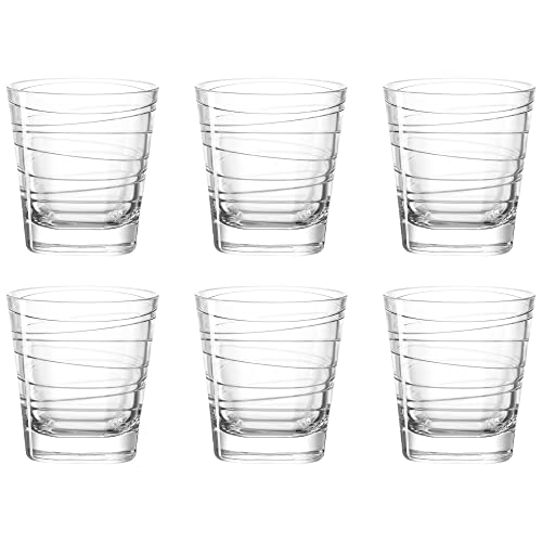 Leonardo Vario Struttura Wasser-Gläser, 6er Set, spülmaschinengeeignete Saft-Gläser, Trink-Becher aus Glas mit Muster, Getränke-Set, 250ml, 019449