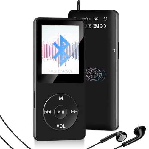 MP3 Player Bluetooth, Wodgreat Kinder MP4 / MP3-Player mit 32GB SD Karte Verlustfreier Musik Player mit Lautsprecher, FM Radio Video, 30 Stunden Wiedergabe, Speicher Erweiterbar bis 128GB - Schwarz