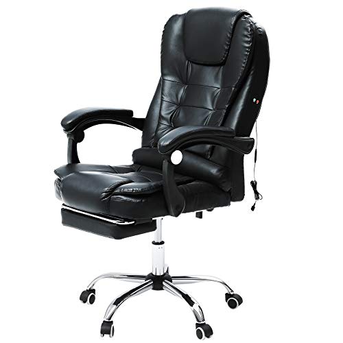 VONLUCE Massage Chefsessel Bürostuhl BürosesselSchreibtischstuhl Drehstuhl Gaming Stuhl Massage Sessel mit Massagefunktion Höhenverstellbarer Gamer Stuhl (mit Fußstütze)