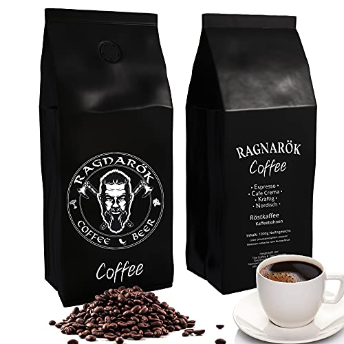 C&T 'Ragnarök Coffee' nordischer Röst-Kaffee | 1000g ganze Bohne | als Espresso & Cafe Crema trinkbar | kräftig + würzig + aromatisch | 100% natürlich mit Koffein